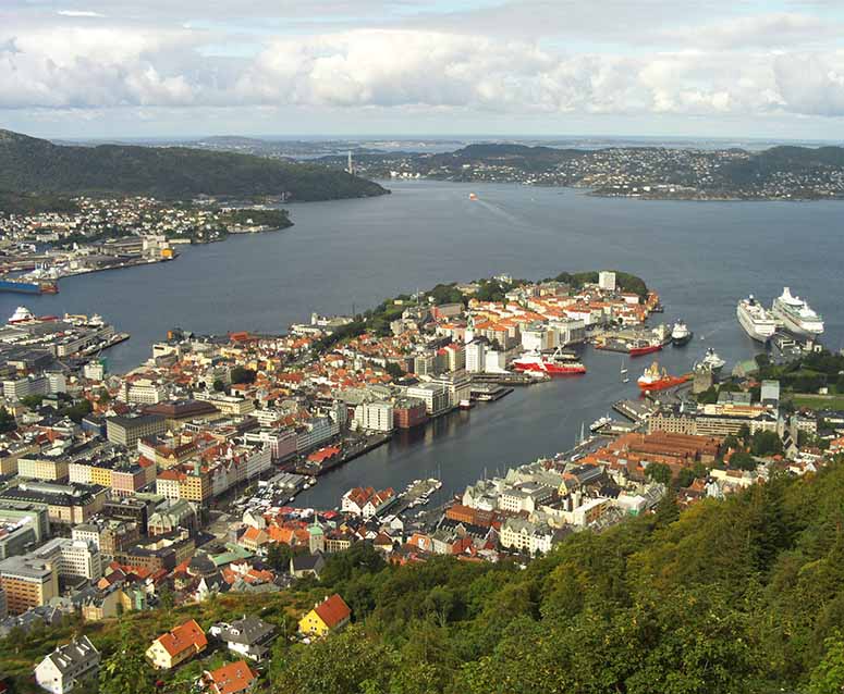 View of Bergen from Flyen