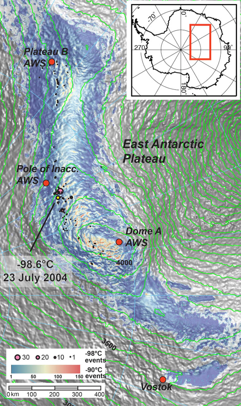 Map over Antarctica