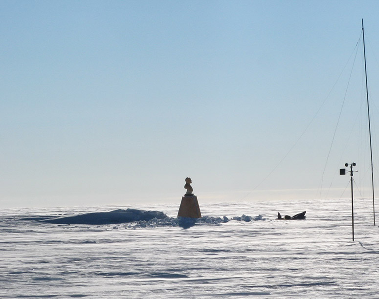 Southern pole of inaccessibility, near the coldest place on earth