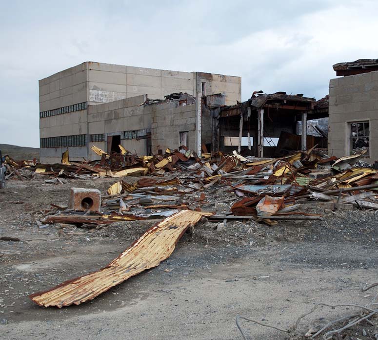 Abandoned buildings at the Kola Superdeep Borehole in Russia