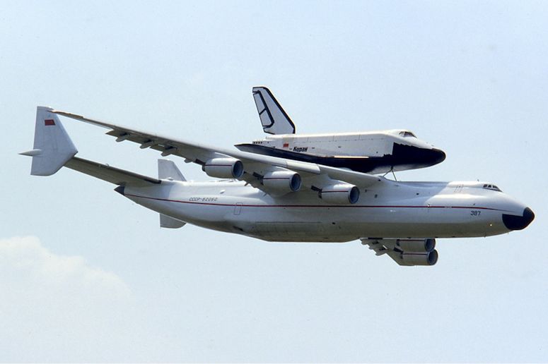 Antonov An-225 carrying the space shuttle Buran.
