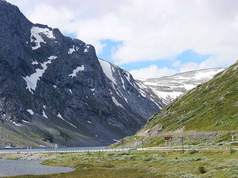 Langevatnet - the start of Norway's most scenic drive, county road 63.