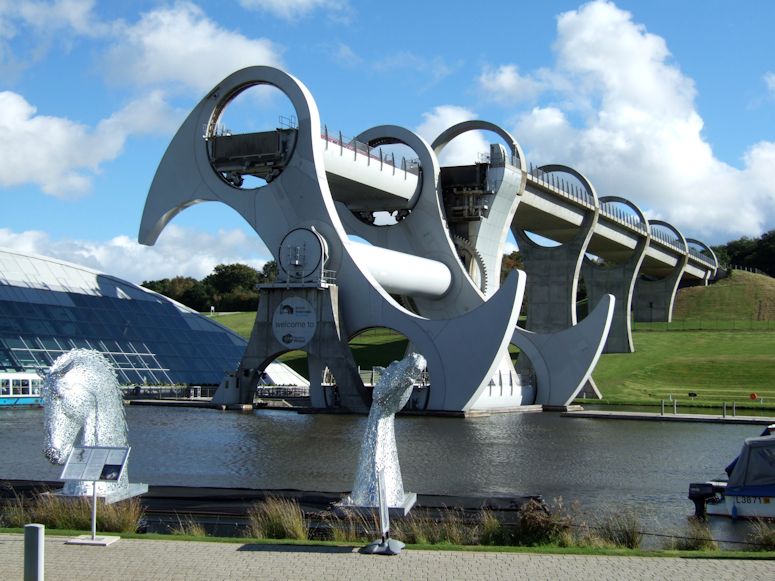 The boat lift Falkirk Wheel in Scotland.