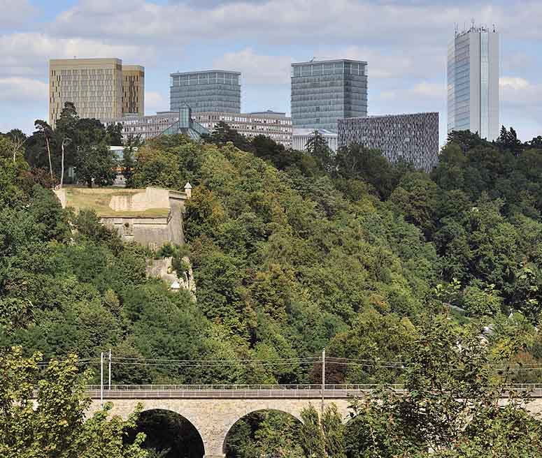 EU-buildings in Kirchberg, Luxemburg - the richest country in the world