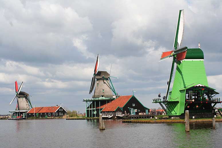 Windmills in Zaanse Schans, Netherlands